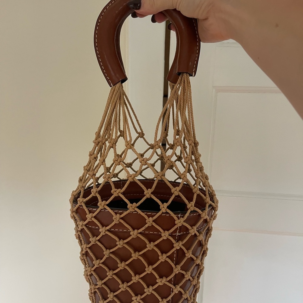 Staud Woven Leather Bucket Bag